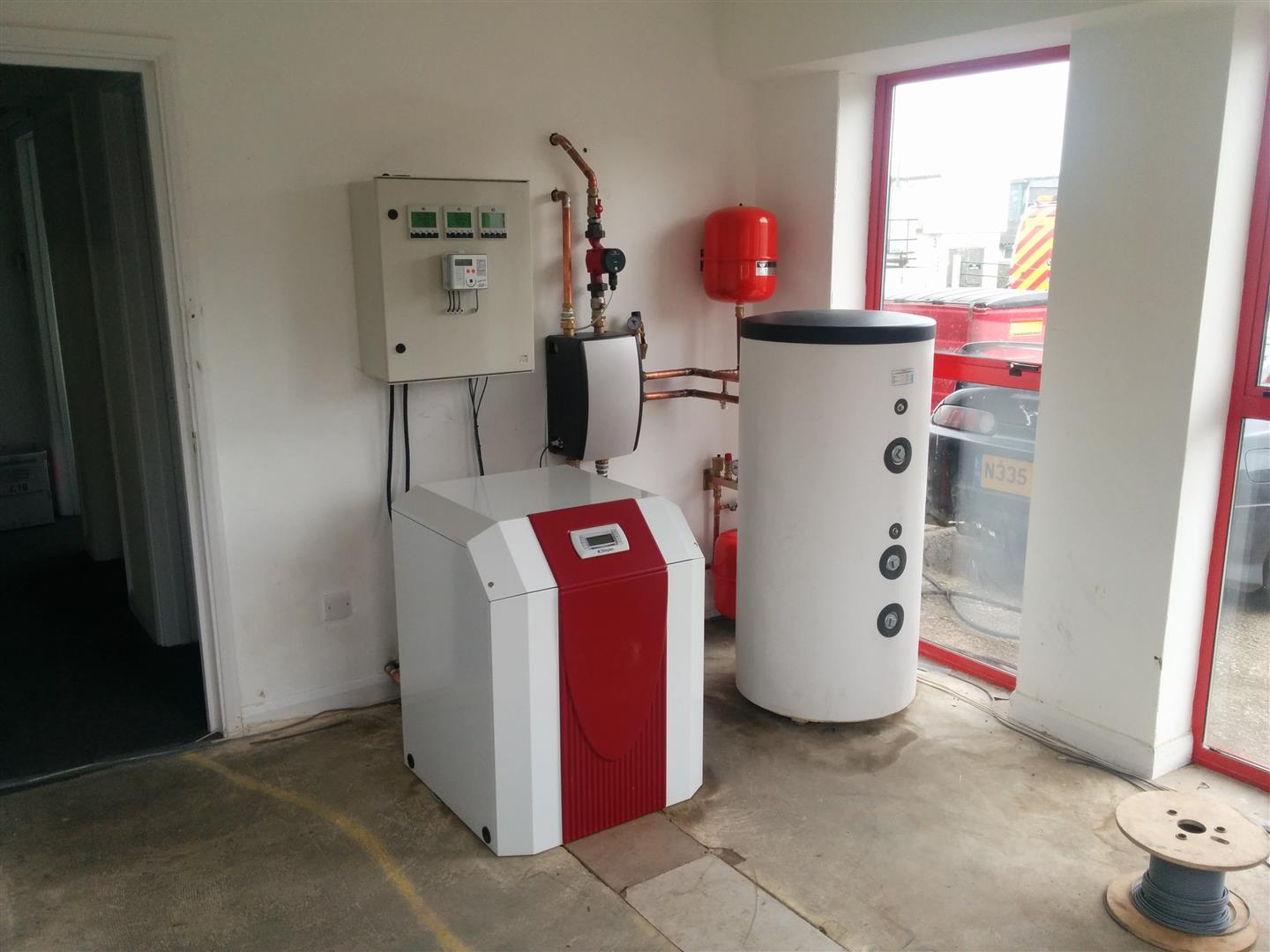 Installed ground source heat pump